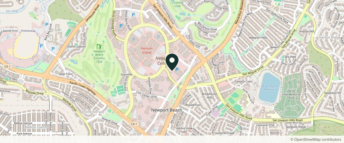 Map showing Rose Dermatology & Laser Center Newport Beach Blair Murphy Rose in Newport Beach, California