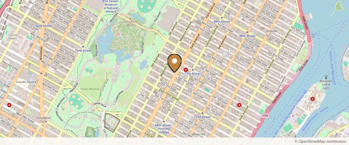 Map showing Rowe Plastic Surgery in New York, New York