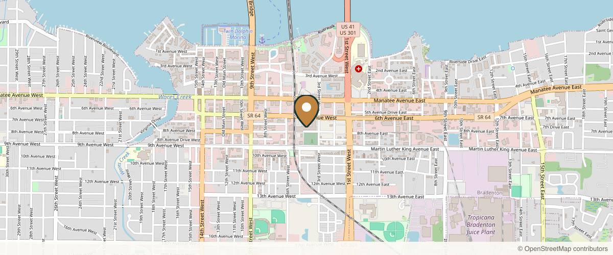 Map showing Royce Plastic Surgery in Bradenton, Florida