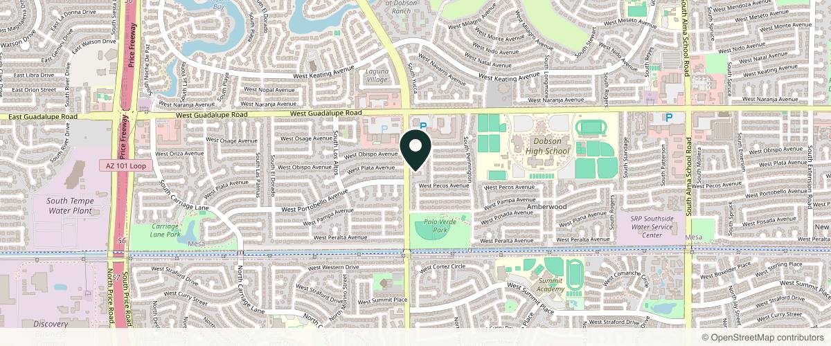Map showing Ryan Eubanks, DO in Mesa, Arizona