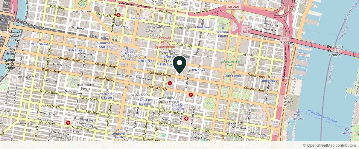 Map showing Ryan N. Heffelfinger, MD in Philadelphia, Pennsylvania