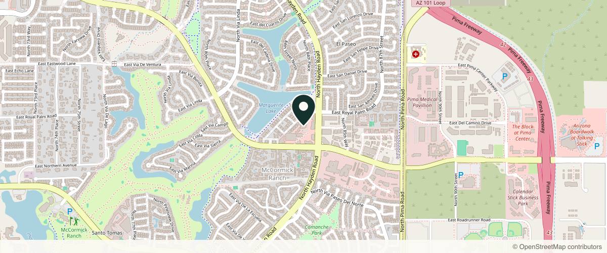 Map showing Saba Plastic Surgery in Scottsdale, Arizona