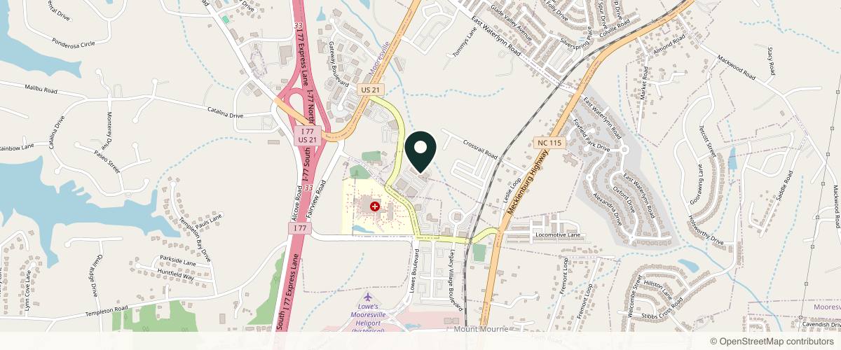 Map showing Sacred Heart Dermatology: Blake Sanders, DO, FAAD in Concord, North Carolina