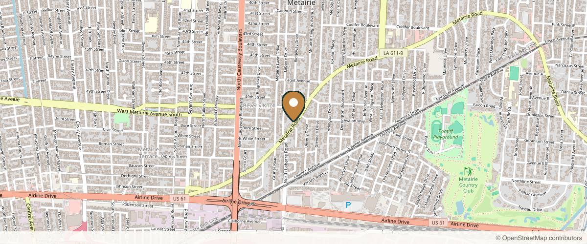 Map showing Sadeghi Center for Plastic Surgery in New Orleans, Louisiana