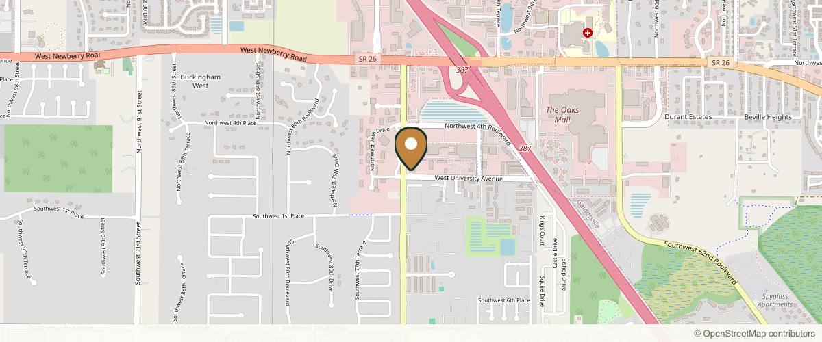 Map showing Sadove Plastic Surgery in Gainesville, Florida