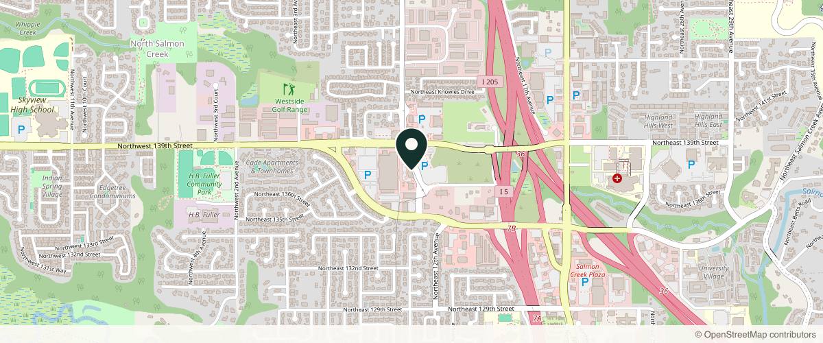 Map showing Salmon Creek Plastic Surgery in Vancouver, Washington