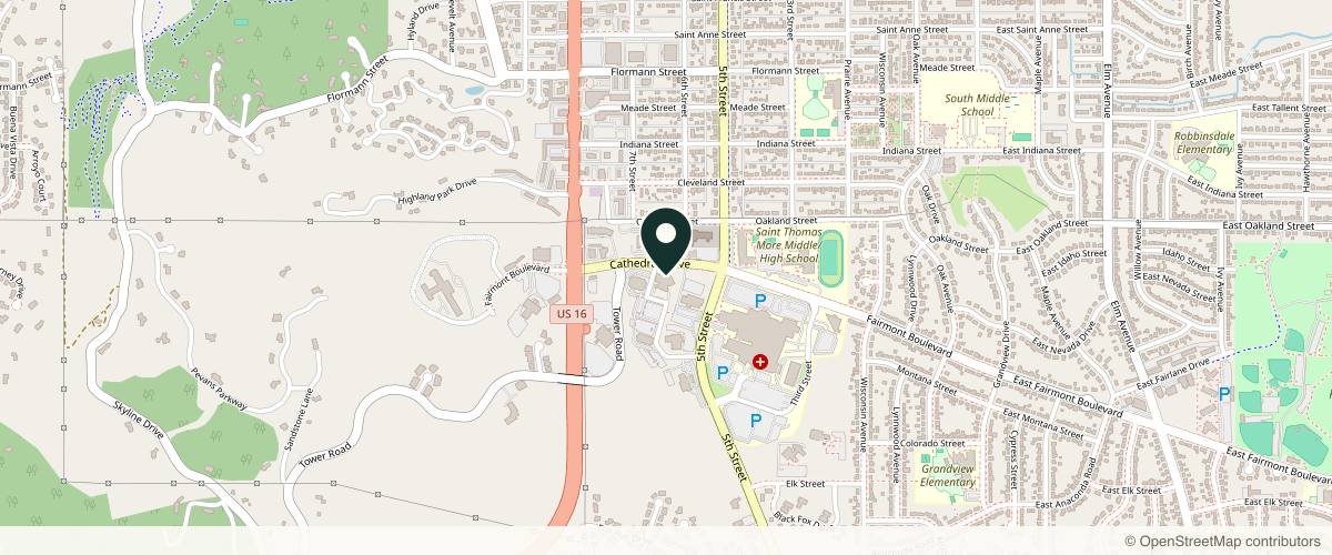 Map showing Same Day Surgery Center LLC in Rapid City, South Dakota