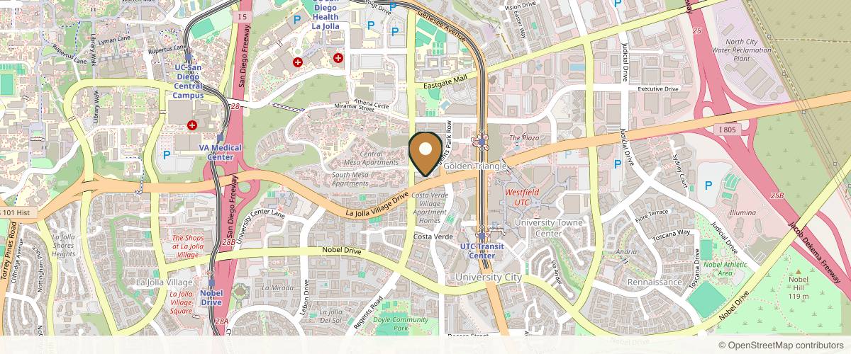 Map showing San Diego Plastic Surgery Center - Dr. Jose Rodriguez in La Jolla, California
