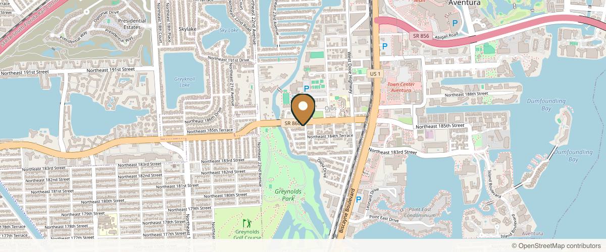 Map showing Sanam Zahedi, MD - Zahedi Plastic Surgery in Aventura, Florida