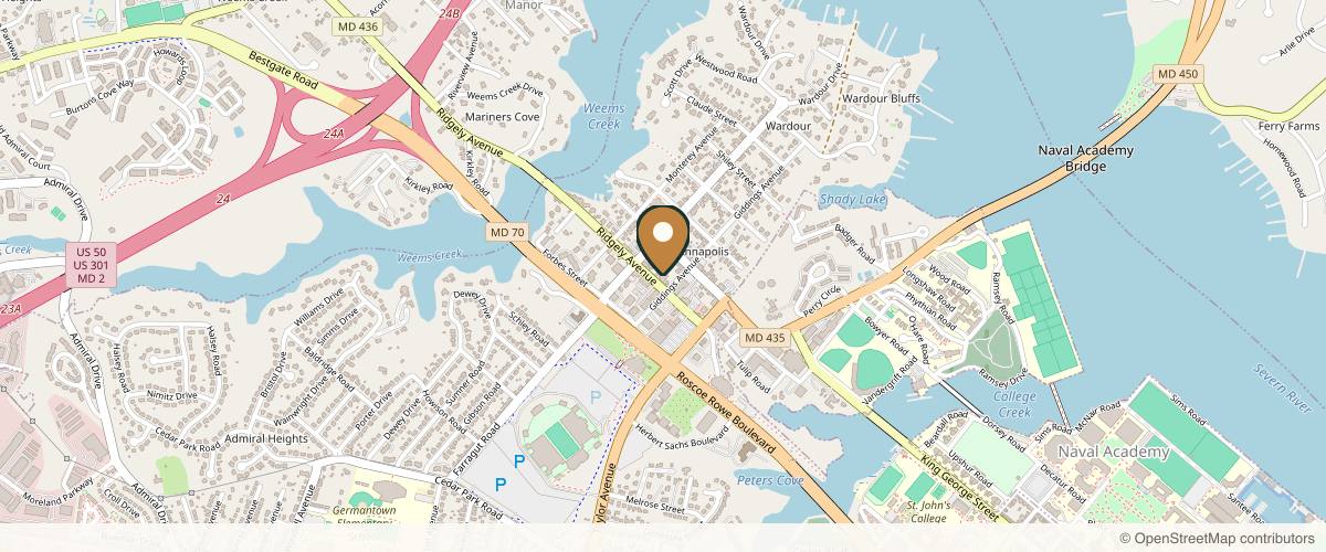 Map showing Sandel Duggal Plastic Surgery in Annapolis, Maryland