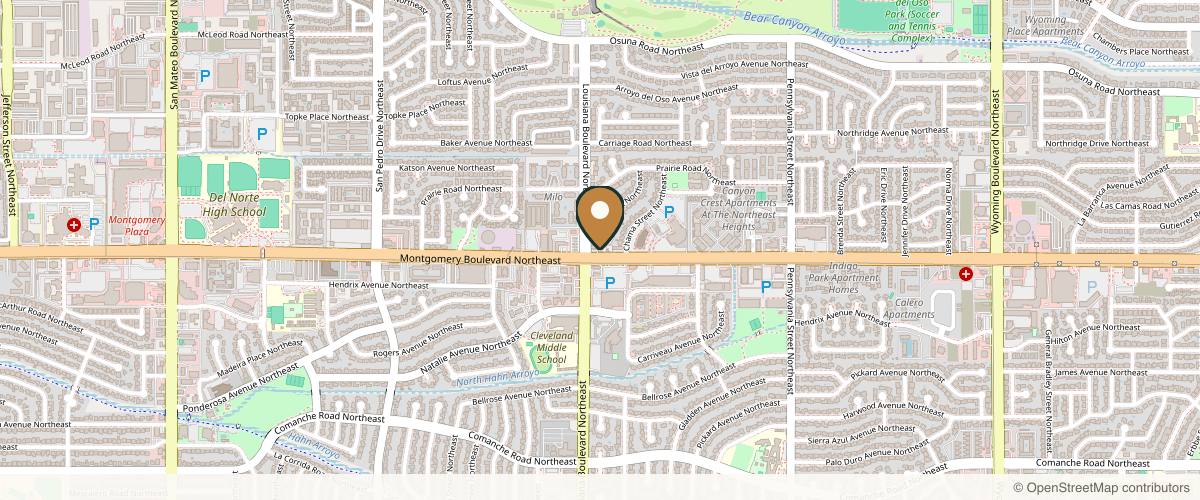 Map showing Sandia Oral Surgery and Dental Implant Center: D. Eric Tuggle, D.D.S in Albuquerque, New Mexico