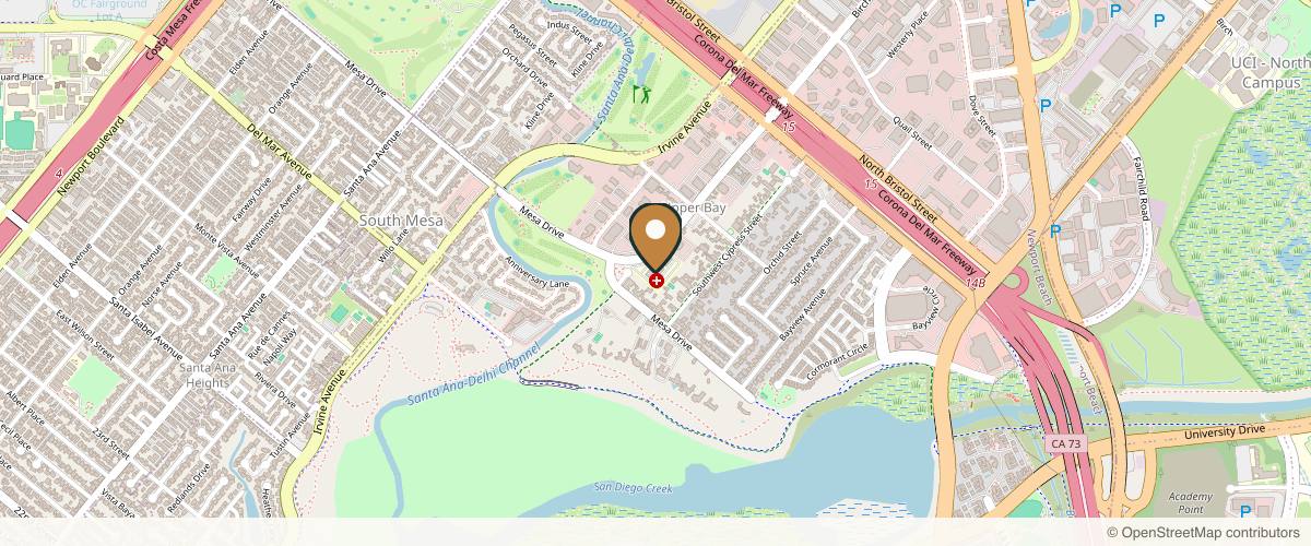 Map showing Sanjay Grover MD, FACS in Newport Beach, California