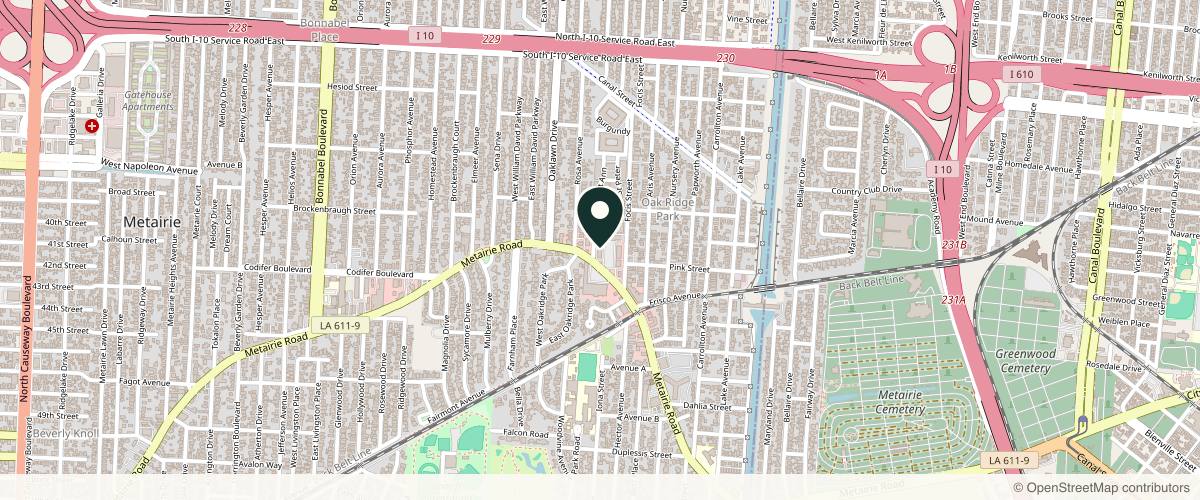 Map showing Sanova Dermatology: Dr. Kristy Charles in New Orleans, Louisiana