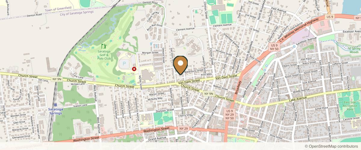 Map showing Saratoga Springs Plastic Surgery - Dimitri Koumanis, MD in Albany, New York