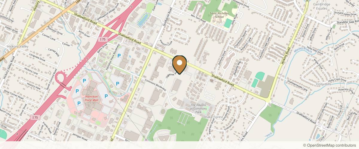 Map showing Sargent Plastic Surgery in Chattanooga, Tennessee