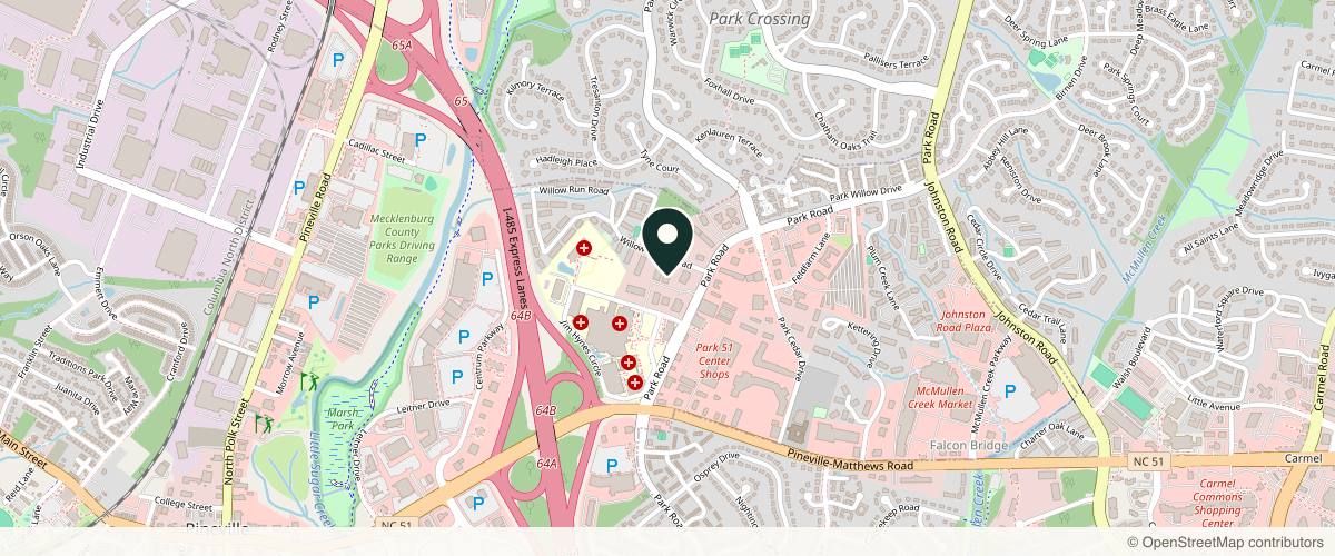 Map showing Sasha Haberle, MD | Metrolina Dermatology (Park Road) in Charlotte, North Carolina