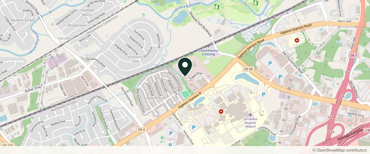 Map showing Saunders Jonathan N MD in Newark, Delaware