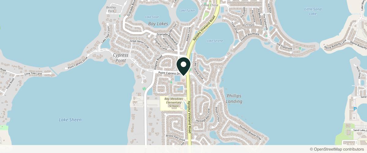 Map showing Schweiger Dermatology Group - Dr. Phillips in Orlando, Florida