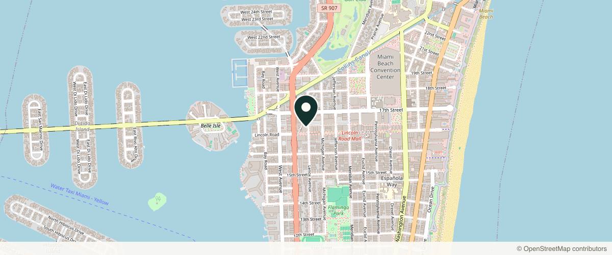 Map showing Schweiger Dermatology Group - Miami Beach in Miami, Florida