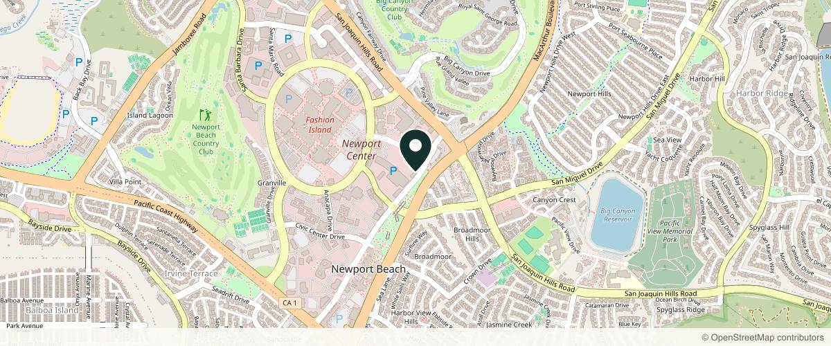 Map showing Schweiger Dermatology Group - NPB Avocado in Newport Beach, California