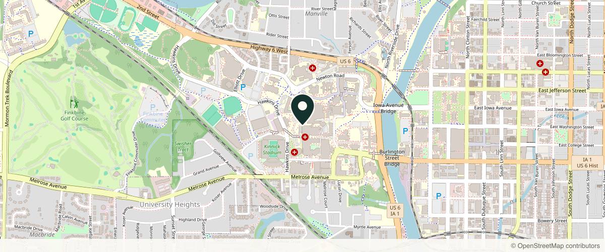 Map showing Scott Owen, MD in Iowa City, Iowa