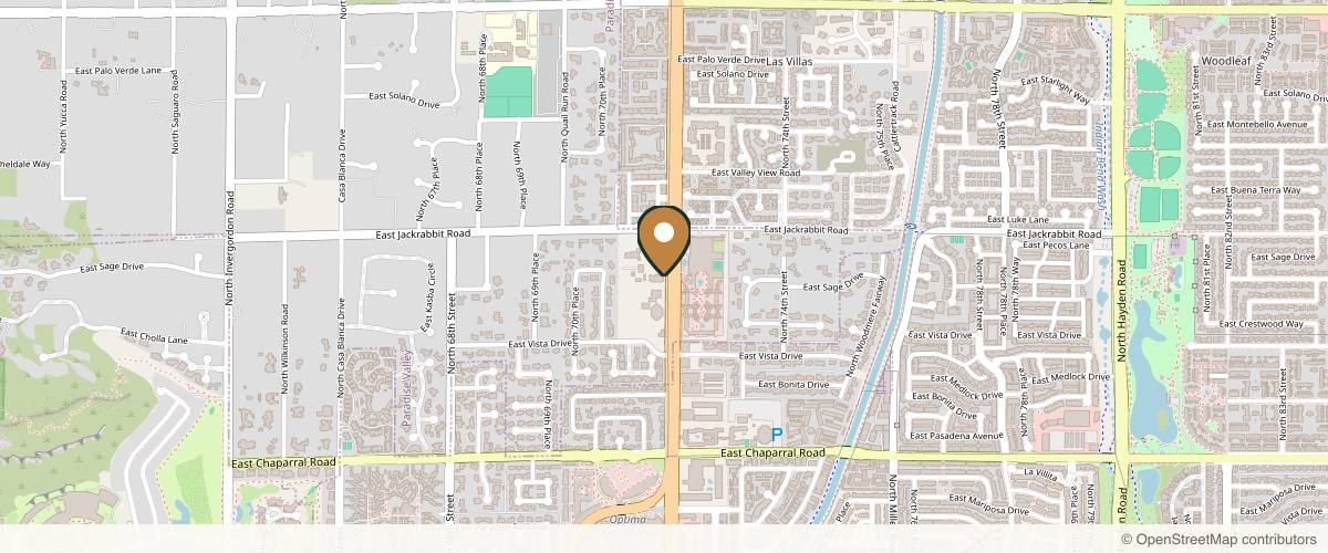 Map showing Scottsdale Center for Plastic Surgery in Phoenix, Arizona