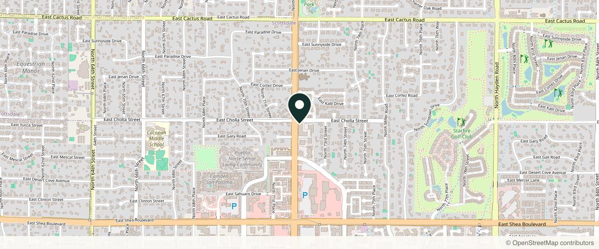 Map showing Scottsdale Skin Boutique & Dermatology in Scottsdale, Arizona
