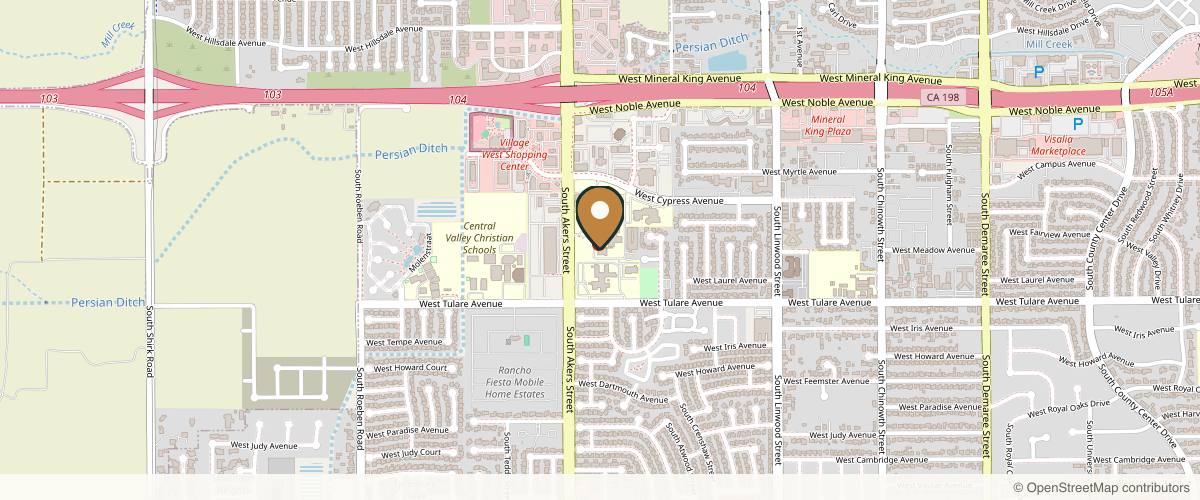 Map showing Sequoia Surgery Center in Visalia, California