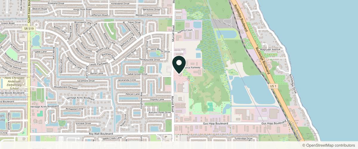 Map showing ShadeTree Dermatology in Melbourne, Florida