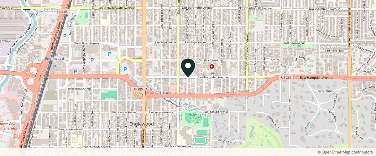 Map showing Shah Aesthetic Surgery - Rhinoplasty and Facelift Specialist in Denver, Colorado