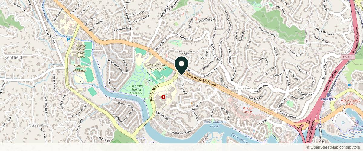 Map showing Sieber Plastic Surgery Marin in Mill Valley, California