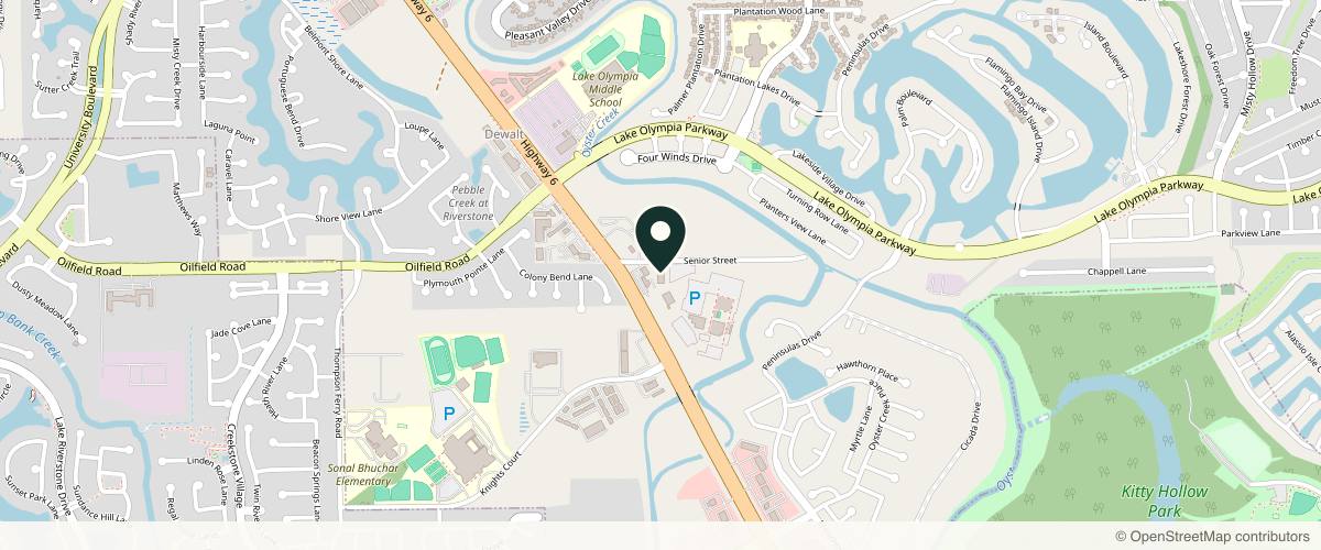 Map showing Sienna Dermatology in Sugar Land, Texas