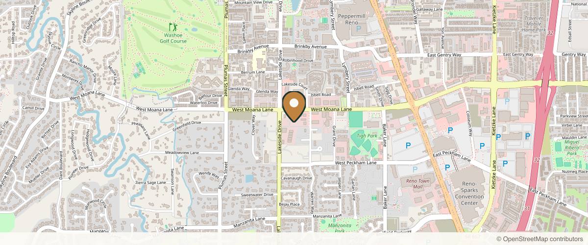 Map showing Sierra Nevada Cosmetic and Laser Surgery: Dr. Kyle Yamamoto in Reno, Nevada
