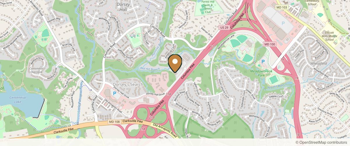 Map showing Sinno Center for Plastic Surgery: Dr. Fady A. Sinno in Baltimore, Maryland