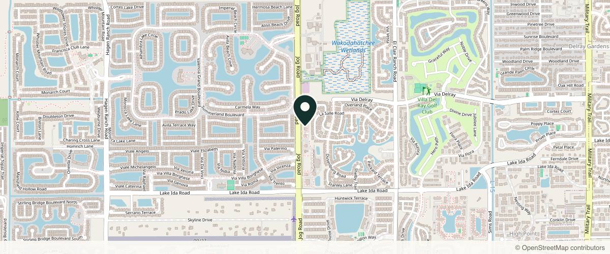 Map showing Skin and Cancer Associates in Delray Beach, Florida