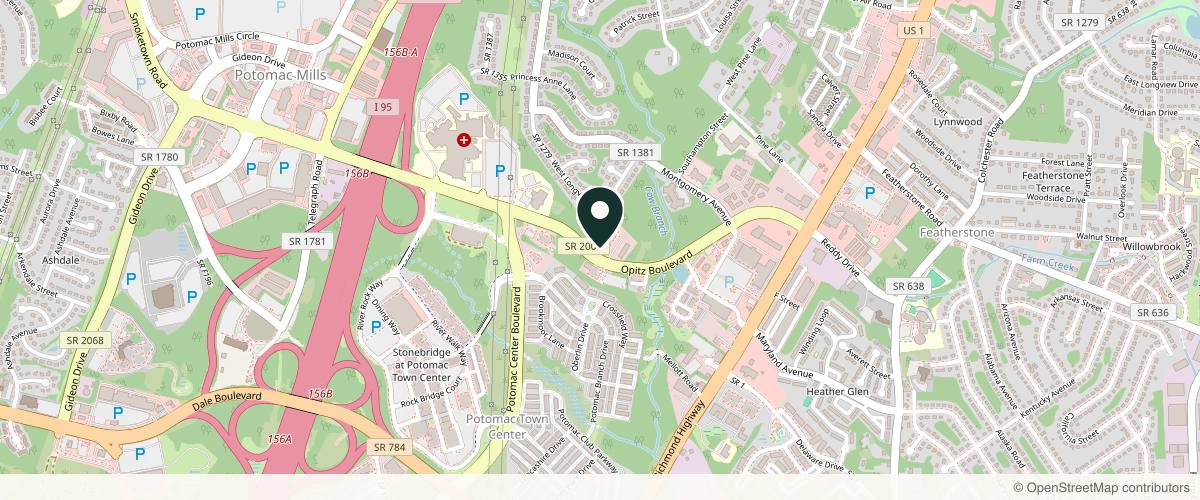 Map showing Skin & Laser Dermatology Center - Woodbridge Va in Alexandria, Virginia