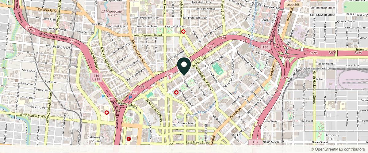 Map showing Skin by Design Dermatology & Laser Center in San Antonio, Texas