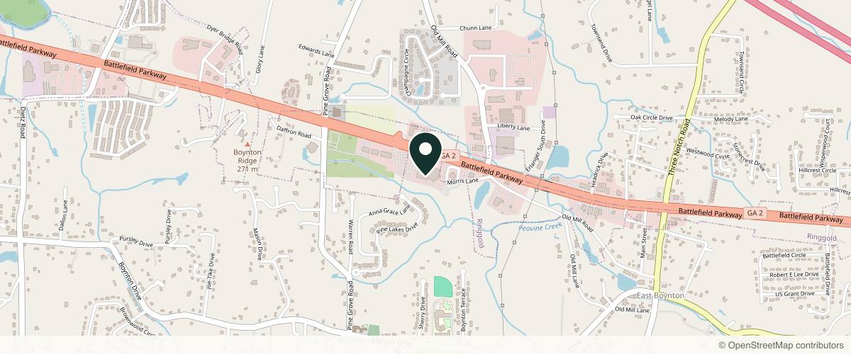 Map showing Skin Cancer & Cosmetic Dermatology Center - Ringgold in Chattanooga, Tennessee