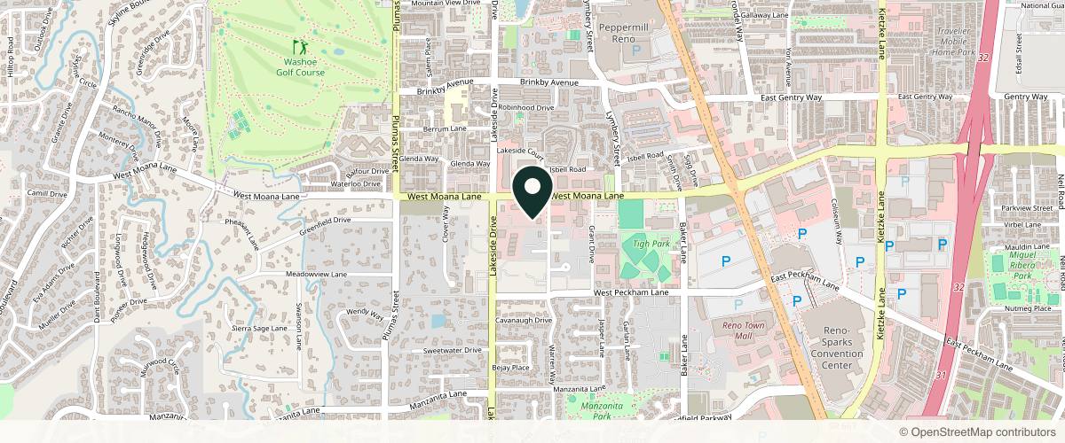 Map showing Skin Cancer and Dermatology Institute - Reno - Lakeside Crossing in Reno, Nevada