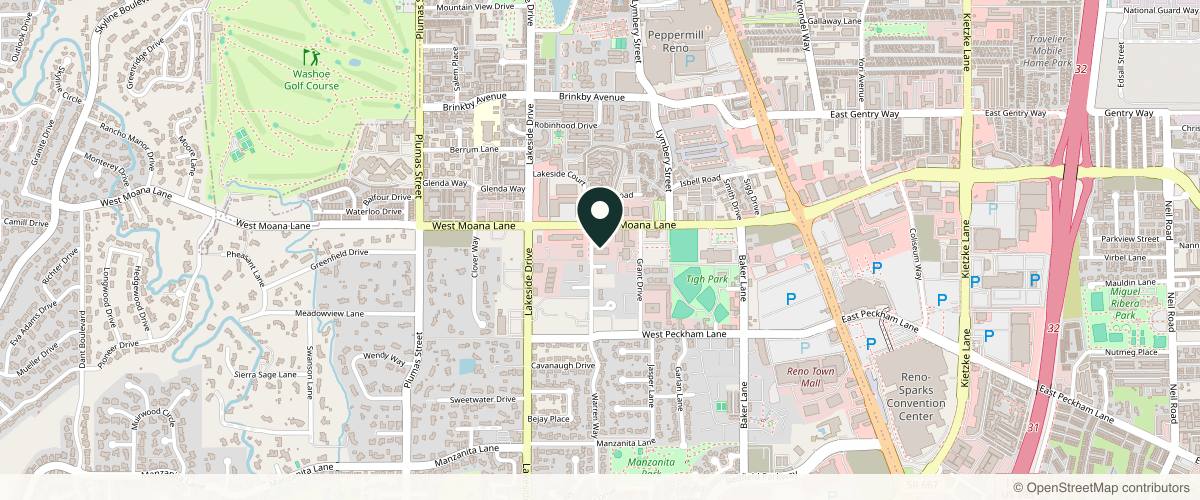 Map showing Skin Cancer and Dermatology Institute - Reno - Warren Way Ste 200 in Reno, Nevada