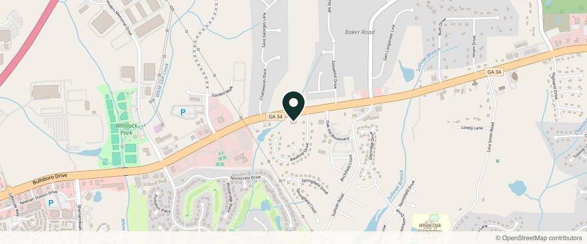 Map showing Skin Cancer Specialists, P.C. & Aesthetic Center - Newnan in Peachtree City, Georgia