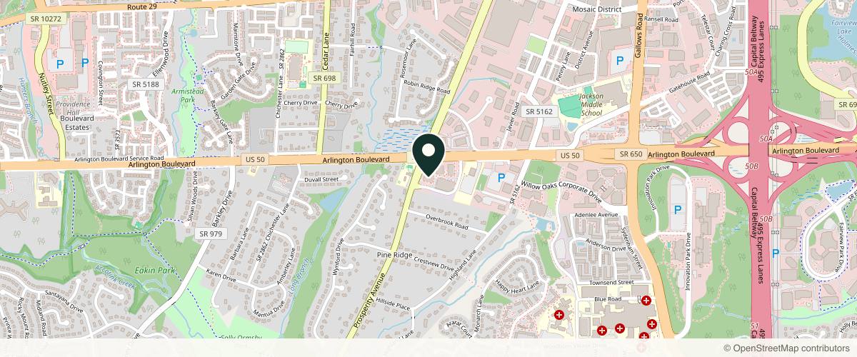 Map showing Skin Cancer Surgery Center - Fairfax in Fairfax, Virginia