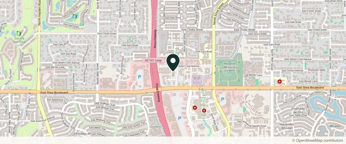 Map showing Skin Care Specialists in Scottsdale, Arizona