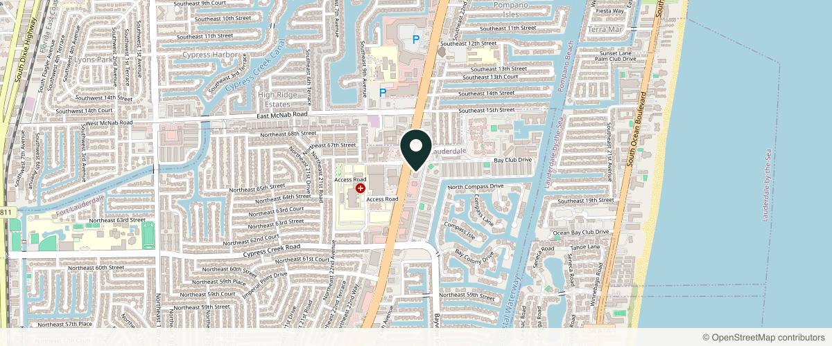 Map showing Skin Center in Fort Lauderdale, Florida