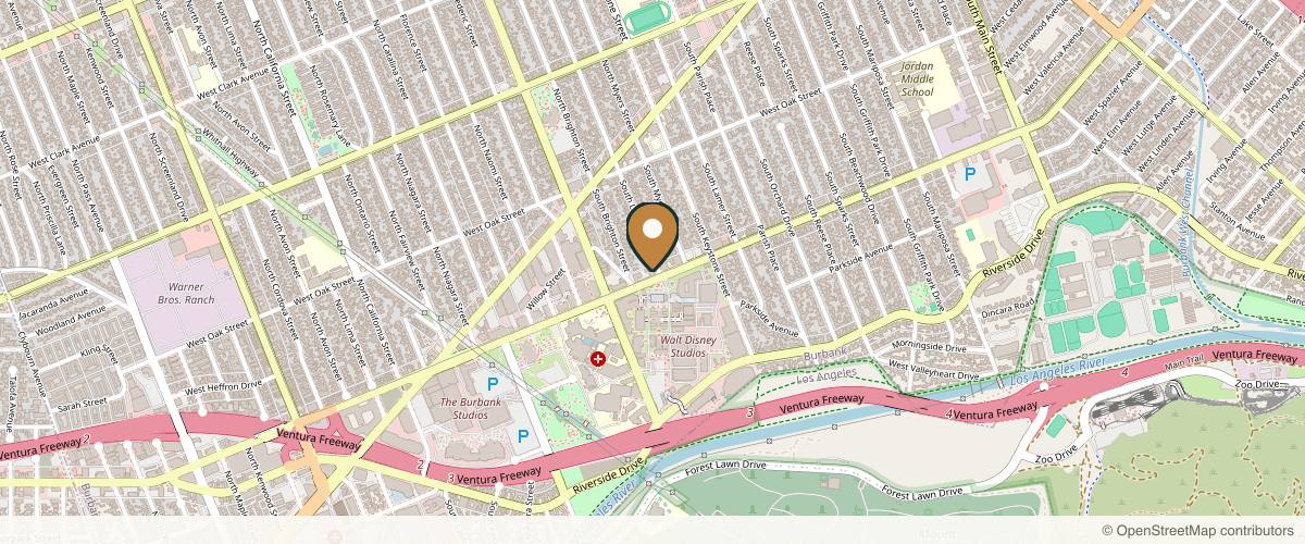 Map showing Skin Matrx Integrated Beauty Solutions in Burbank, California
