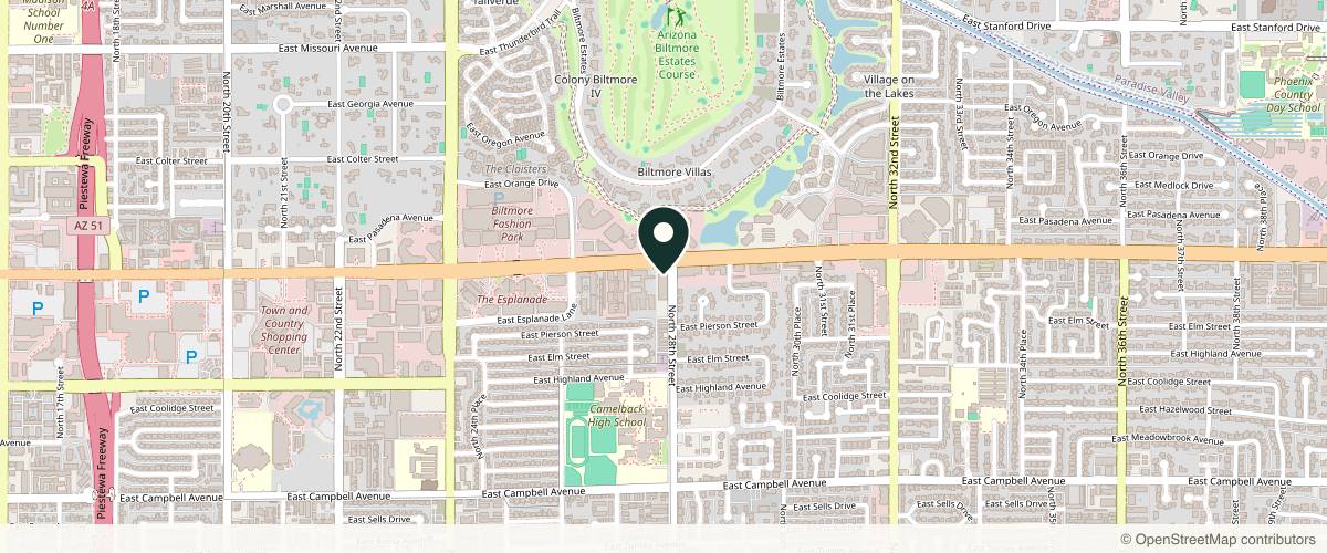 Map showing Skin Science by Cynthia Price, M.D. in Phoenix, Arizona