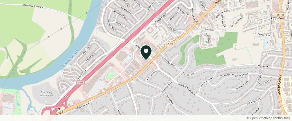 Map showing Skin Solution Dermatology - Nashville in Nashville, Tennessee