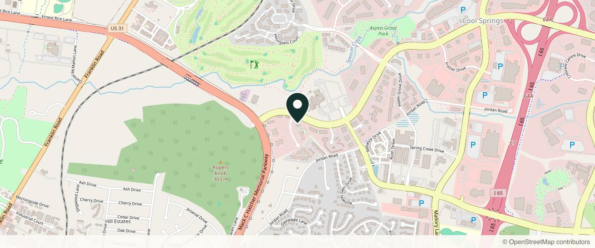Map showing Skin Solutions Dermatology - Franklin in Franklin, Tennessee
