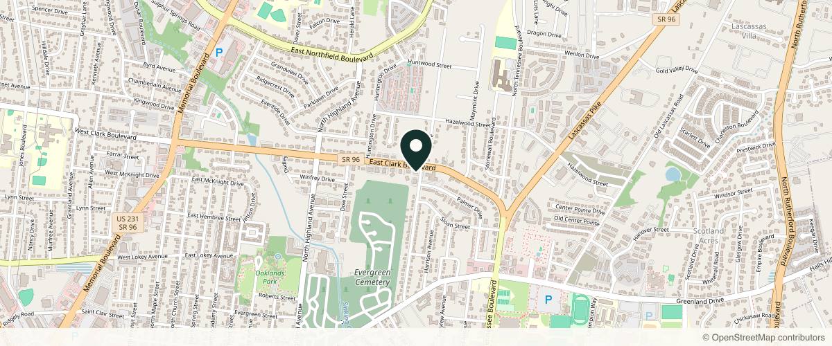 Map showing Skin Solutions Dermatology - Murfreesboro in Murfreesboro, Tennessee