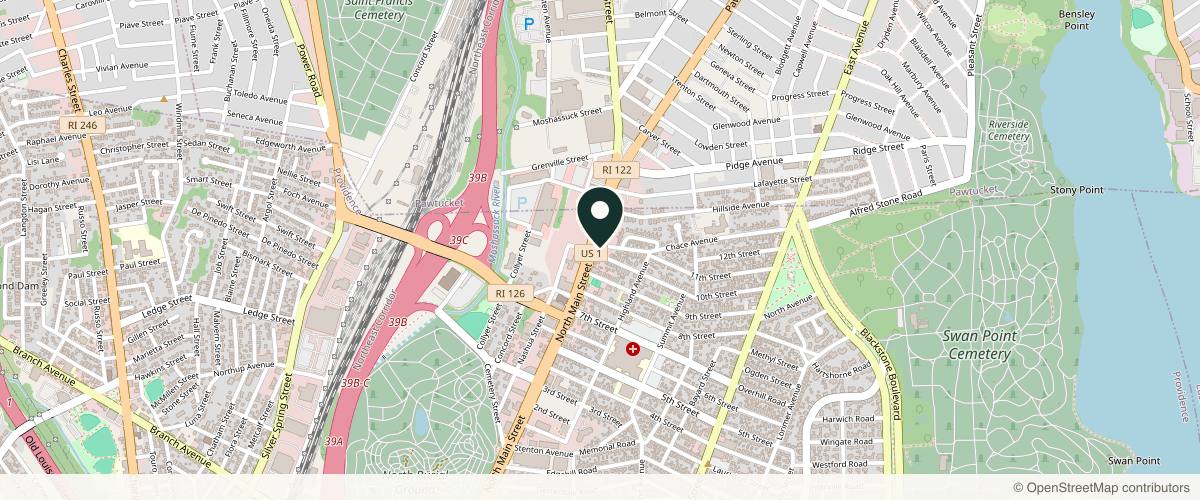 Map showing SKINPros in Providence, Rhode Island